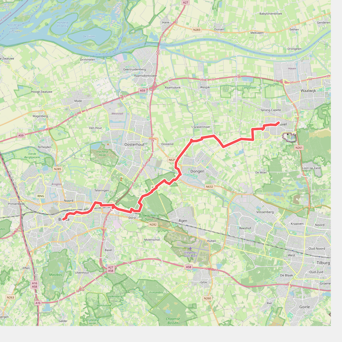 Breda - Kaatsheuvel · Camino Brabant etappe 11