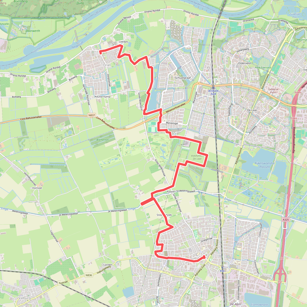 Driel - Elst · Wegen met Zegen etappe 6
