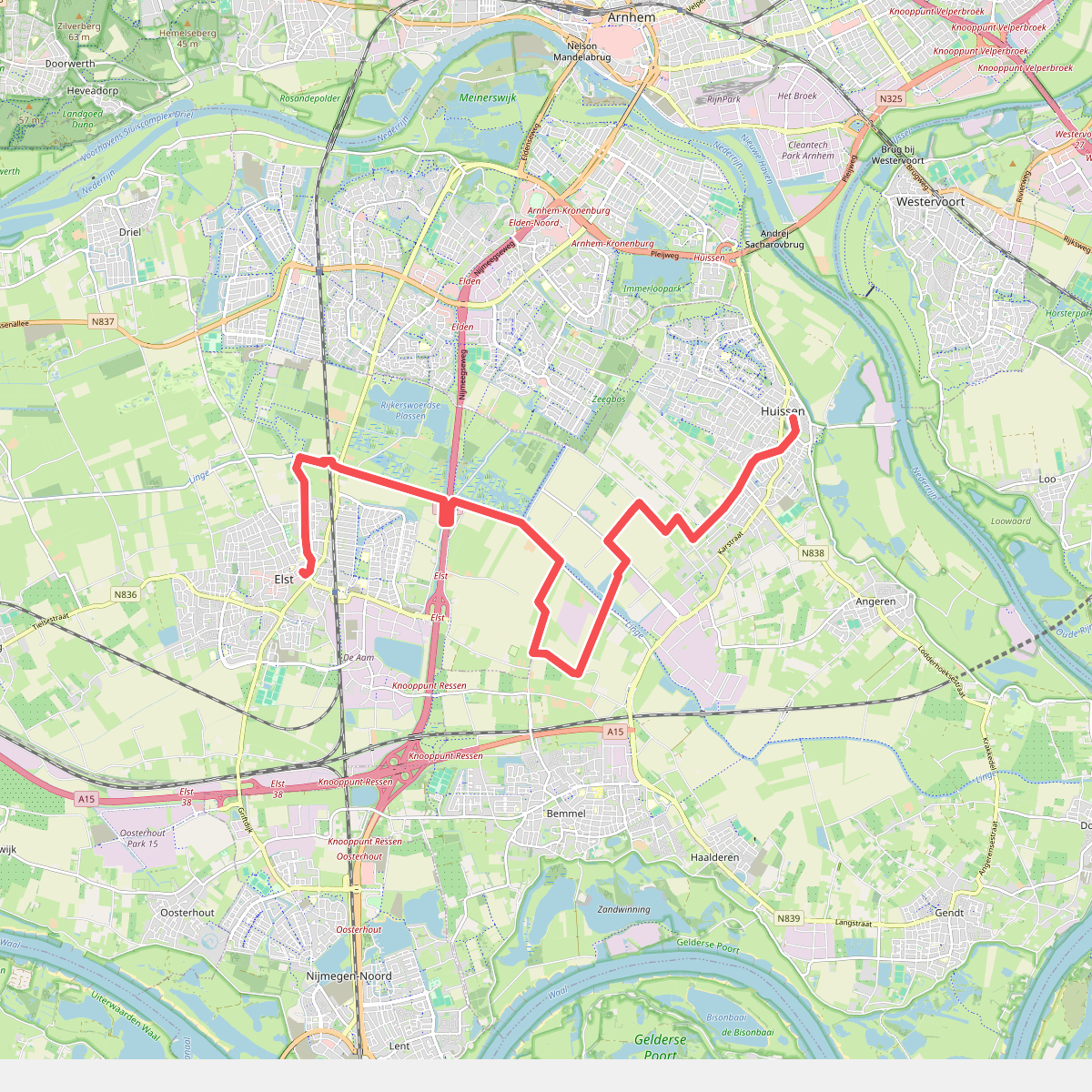 Elst - Huissen · Wegen met Zegen etappe 7