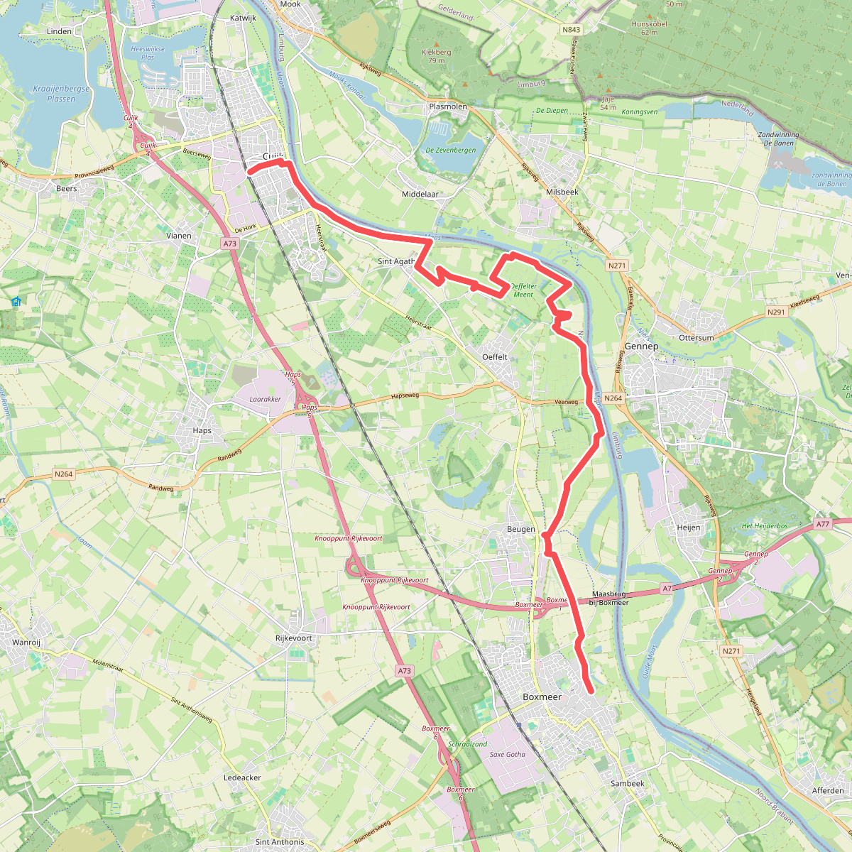 Cuijk station - Boxmeer · Maas- en Peelliniepad etappe 1