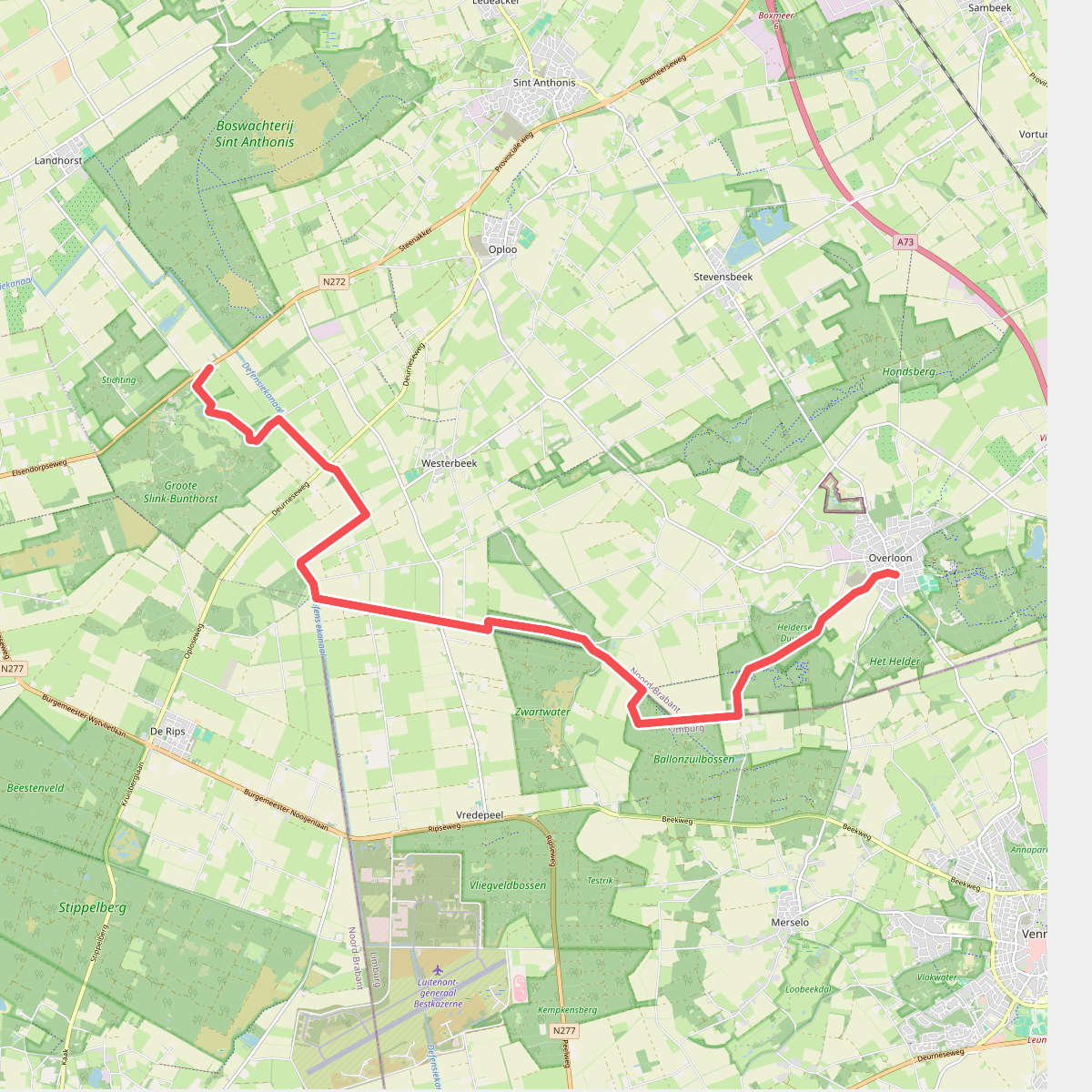 Overloon - Gemertseweg · Maas- en Peelliniepad etappe 3