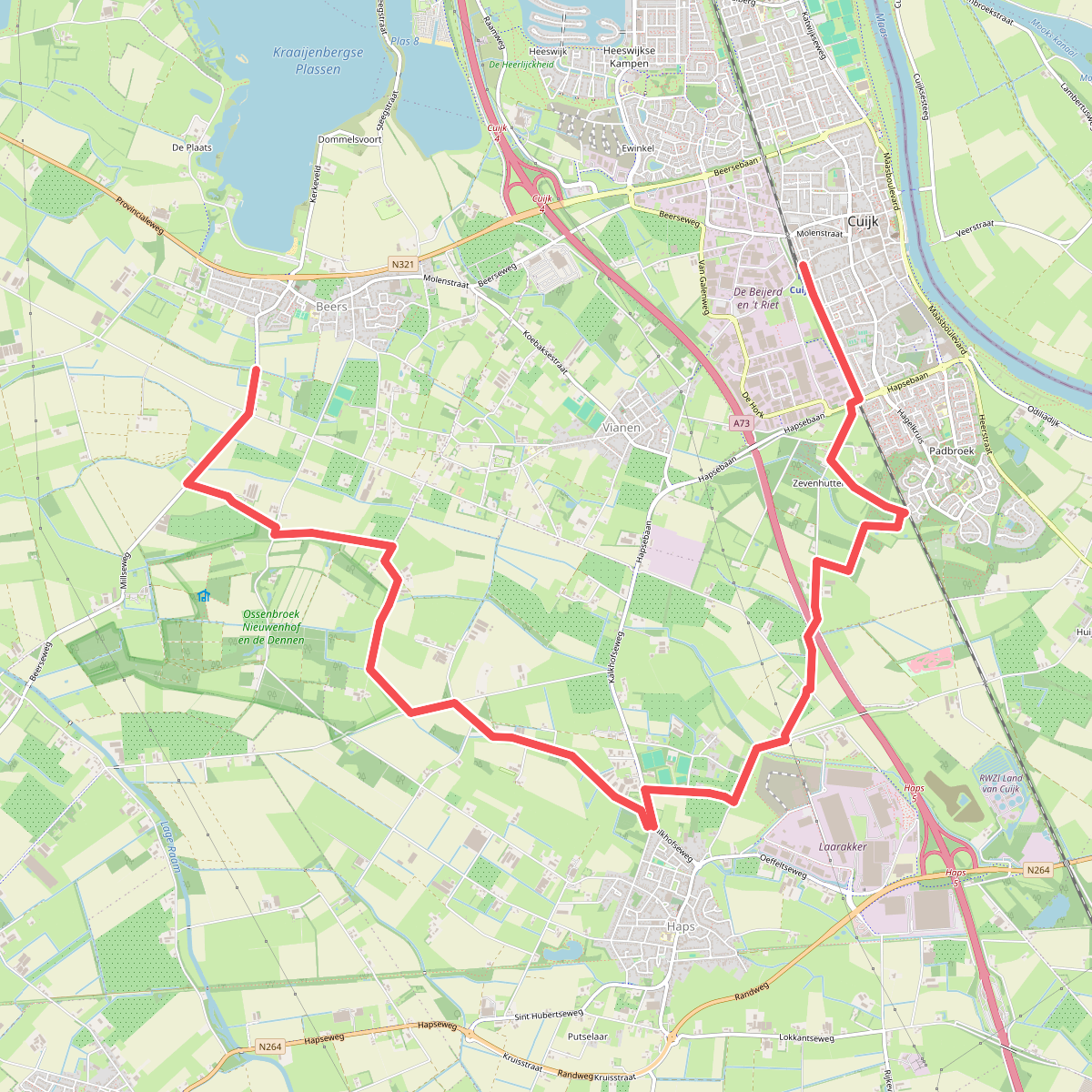 Beers - Cuijk station · Maas- en Peelliniepad etappe 7