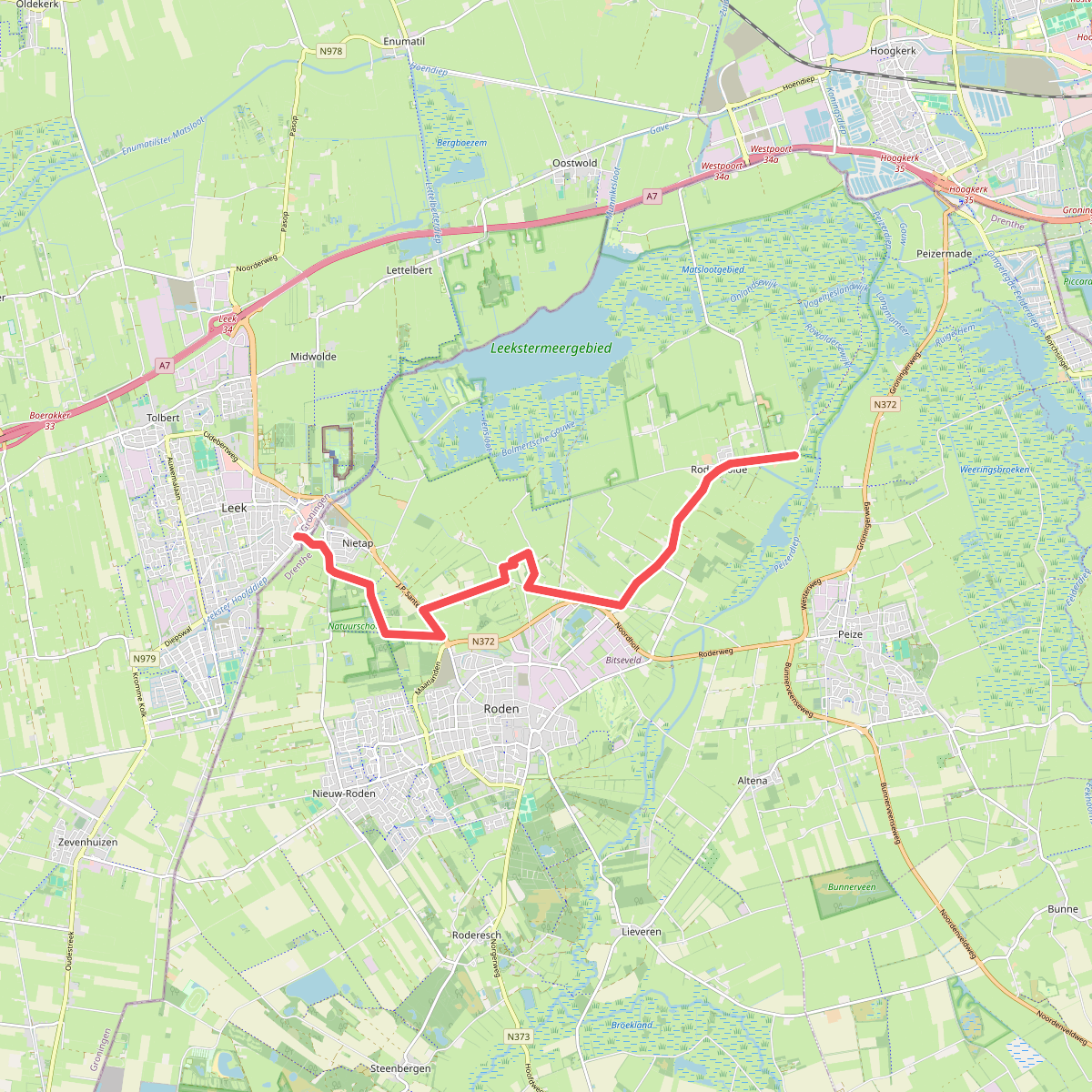 Roderwolde - Leek · Westerkwartierpluspad etappe 12