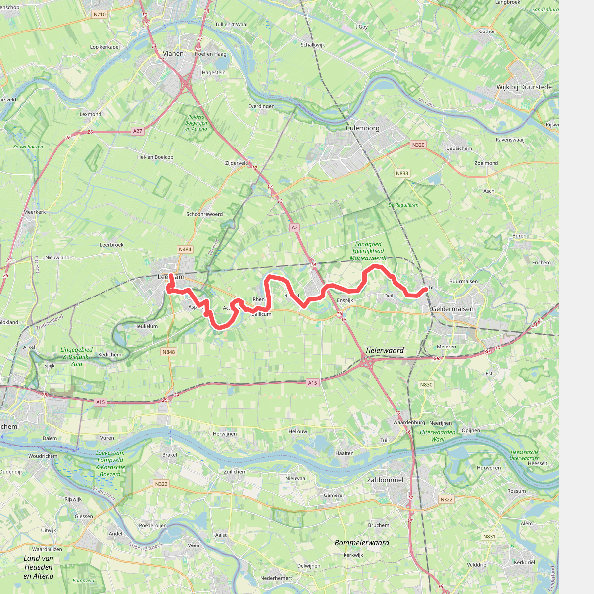 Leerdam - Geldermalsen · Grote Rivierenpad etappe 10