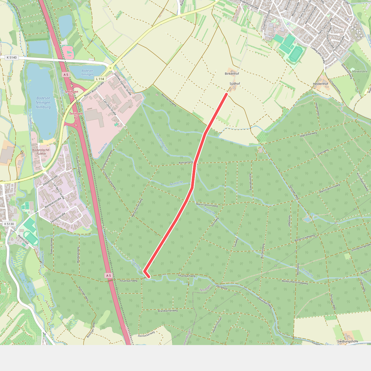 Brandlache - Wandhöhe