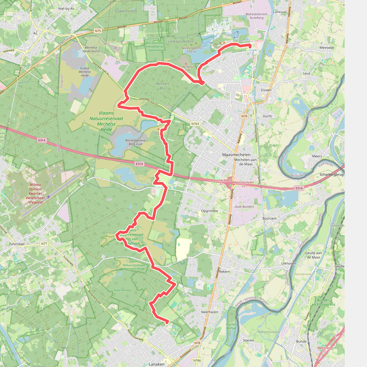 Pietersheim - Terhills · Nationaal park Hoge Kempen etappe 2