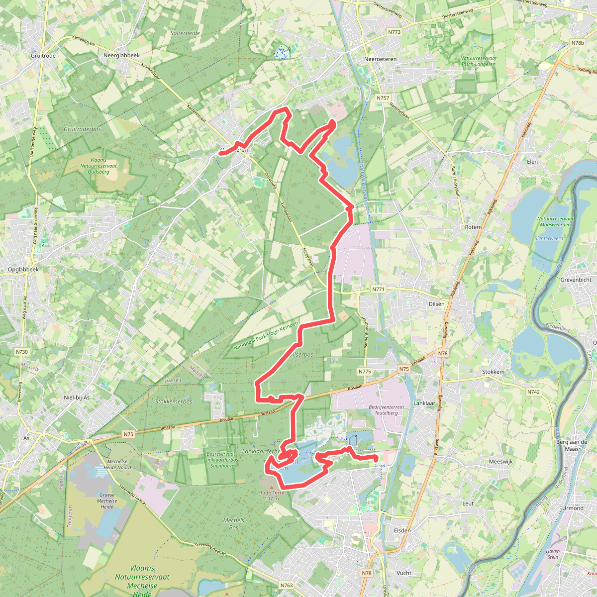 Terhills - Duinengordel · Nationaal park Hoge Kempen etappe 3