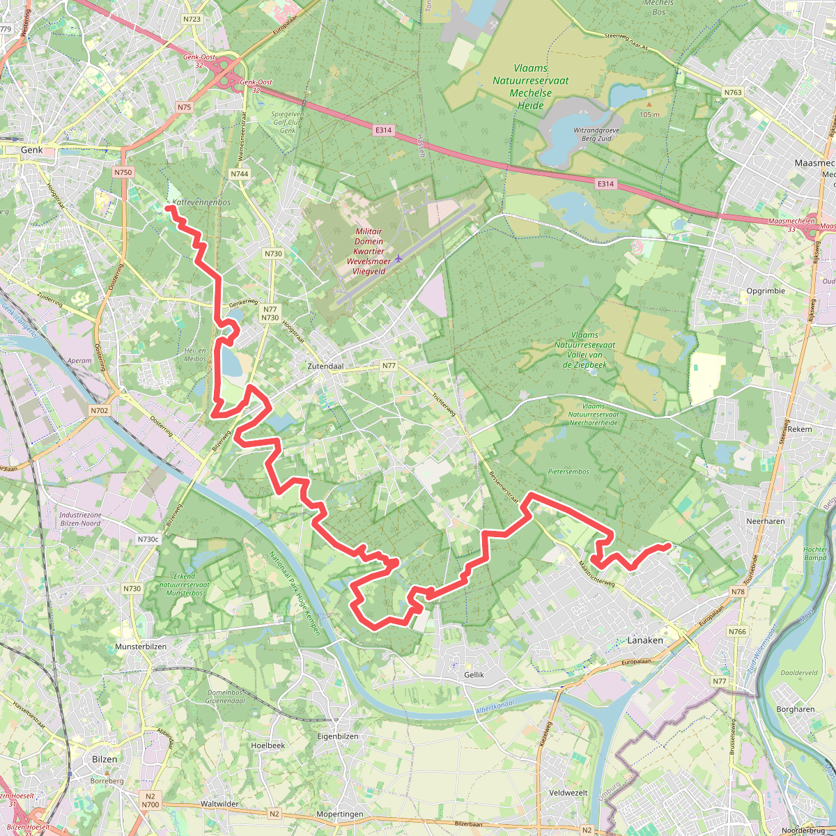 Kattevennen - Pietersheim  · Nationaal park Hoge Kempen etappe 1