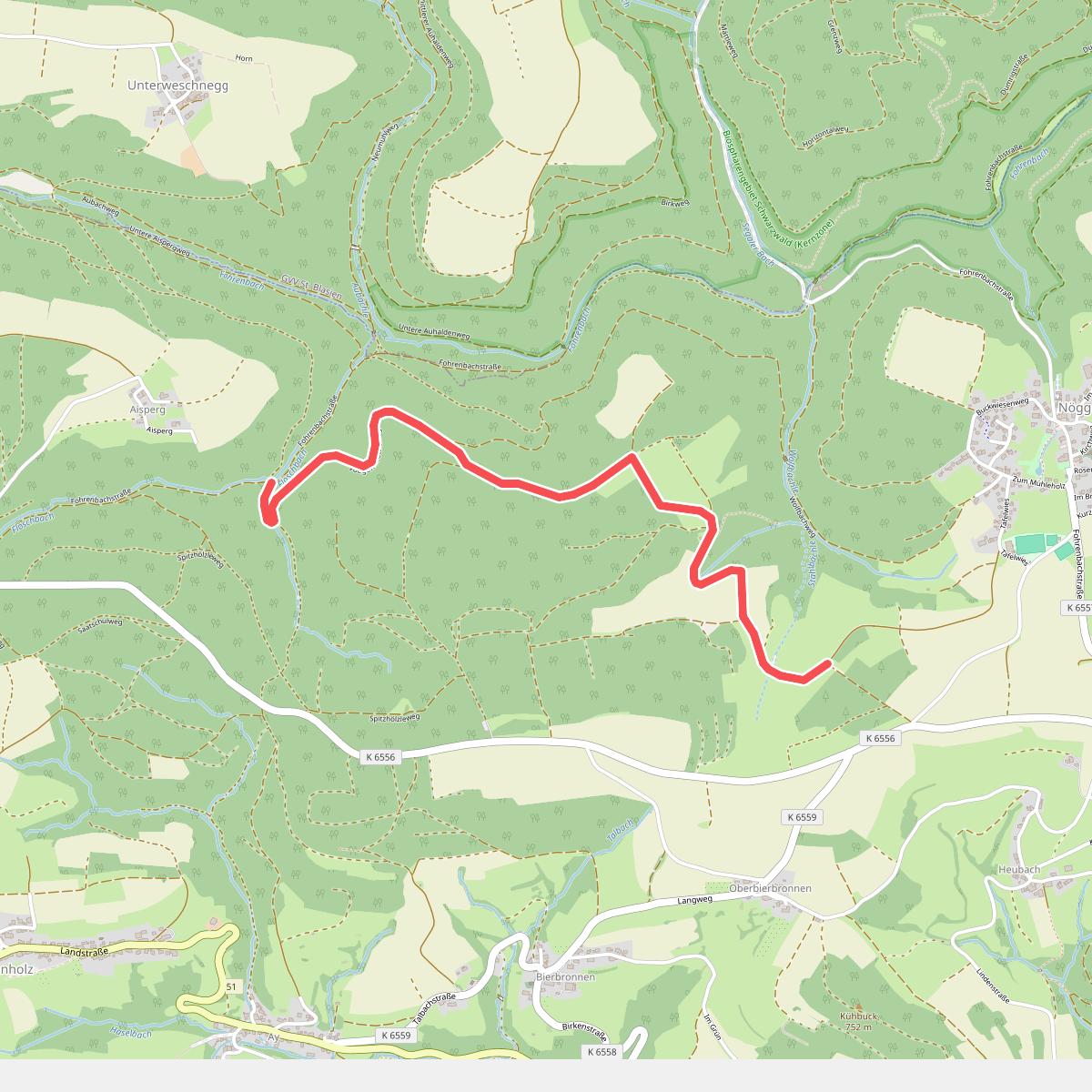 Flössbach Kreuzung - Niederwies