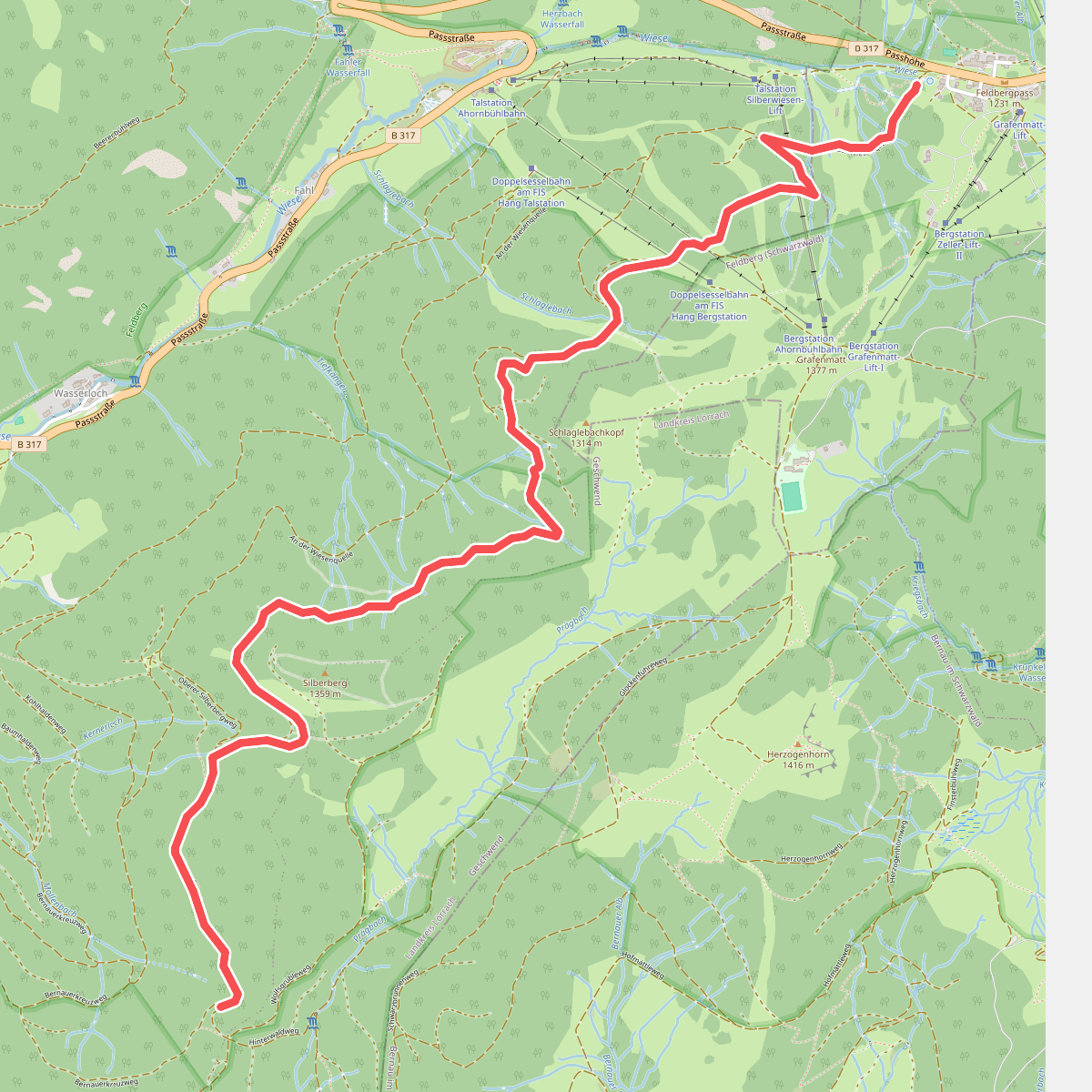 Abzweig Hebelweg - Bernauer Kreuz Weg