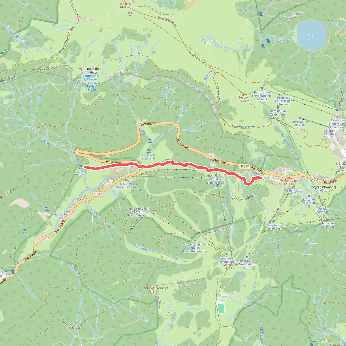 Abzweig Hebelweg - Fahler Wasserfall