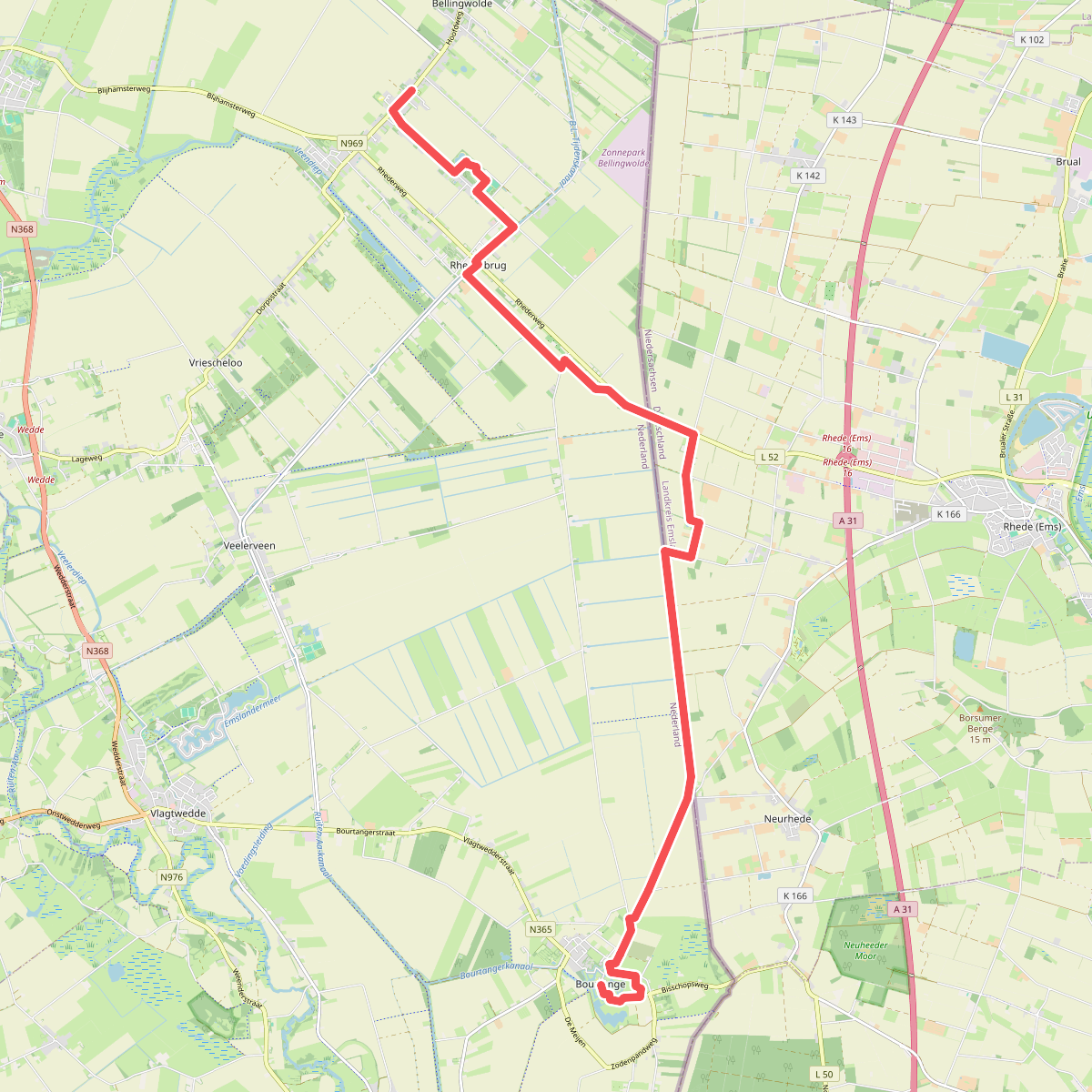 Bellingwolde naar Bourtange "Boer Tange" · NederRandpad etappe 1