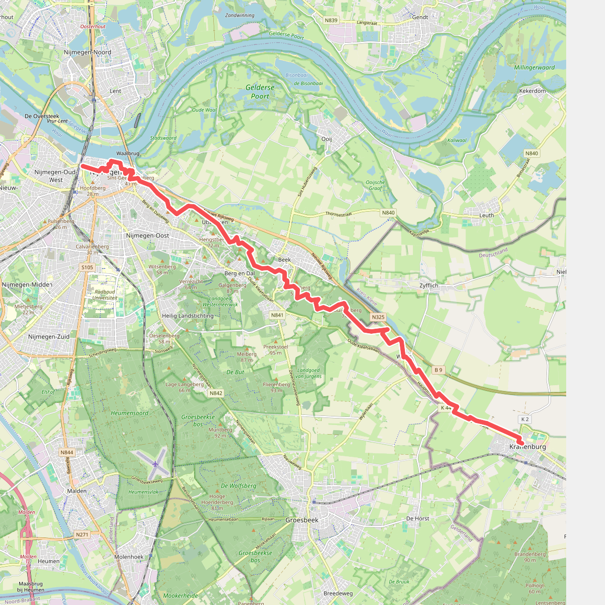 Nijmegen - Kranenburg · Grote Rivierenpad etappe 14