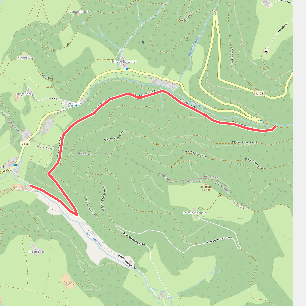 Parkplatz Holzschlag - Wagensteig Hinterbauernhof