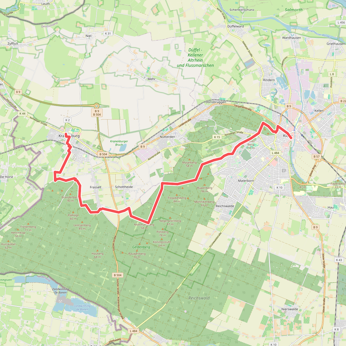 Kranenburg - Kleef · Grote Rivierenpad etappe 15