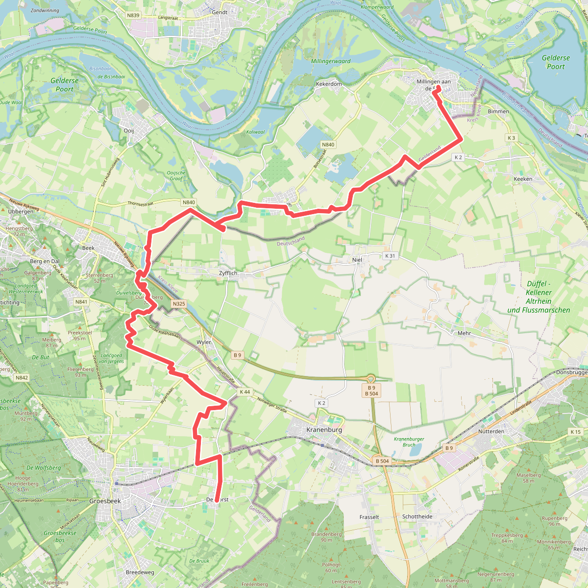 Millingen aan de Rijn naar Groesbeek - "Duvel op" · NederRandpad etappe 20