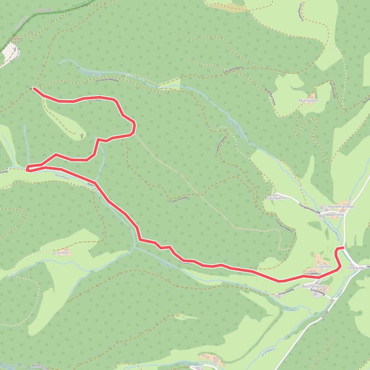 Bei der Kohlhütte - Hintertal Rotzelweg