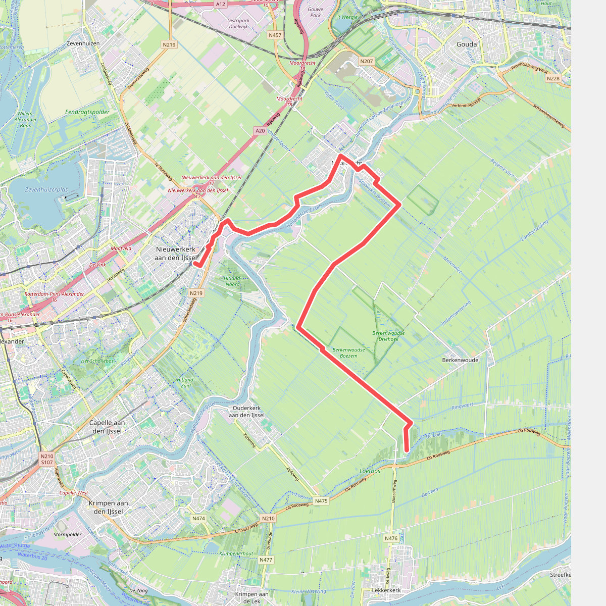 Variant Rottemeren: Loetbos -  · Grote Rivierenpad etappe 16