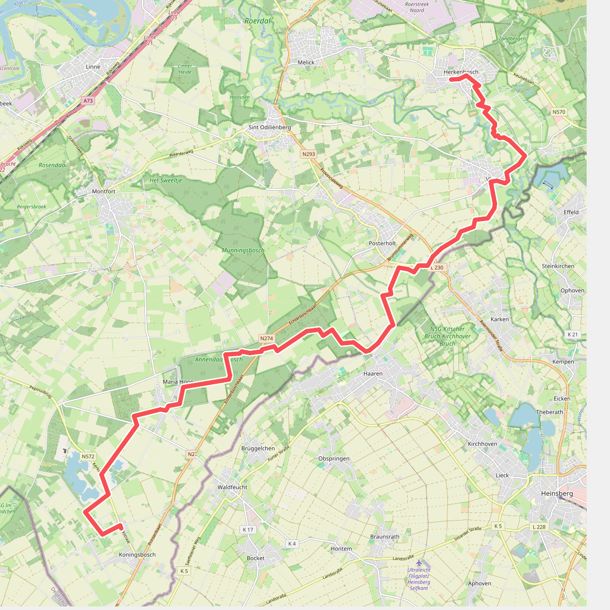 Herkenbosch naar Koningsbosch - "Het witte goud" · NederRandpad etappe 27