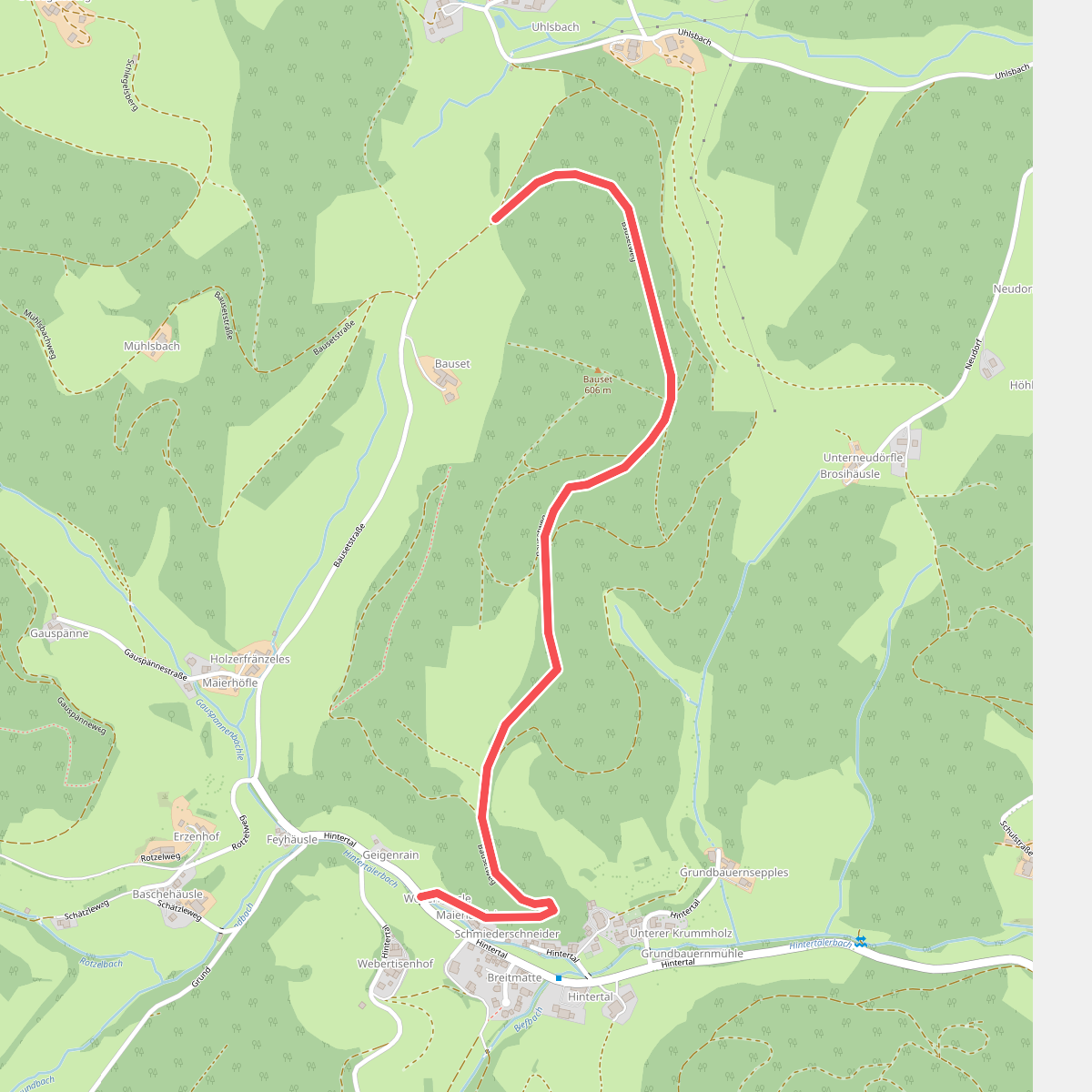Hintertal Brücke - Prächter Berg
