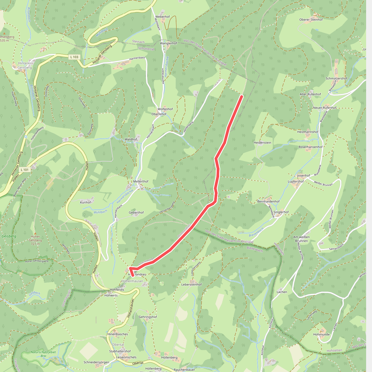 Bei den Höhehäusern - Hessenberg