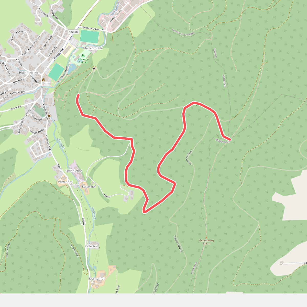 Ob der Hansjakobkapelle - Bannstein