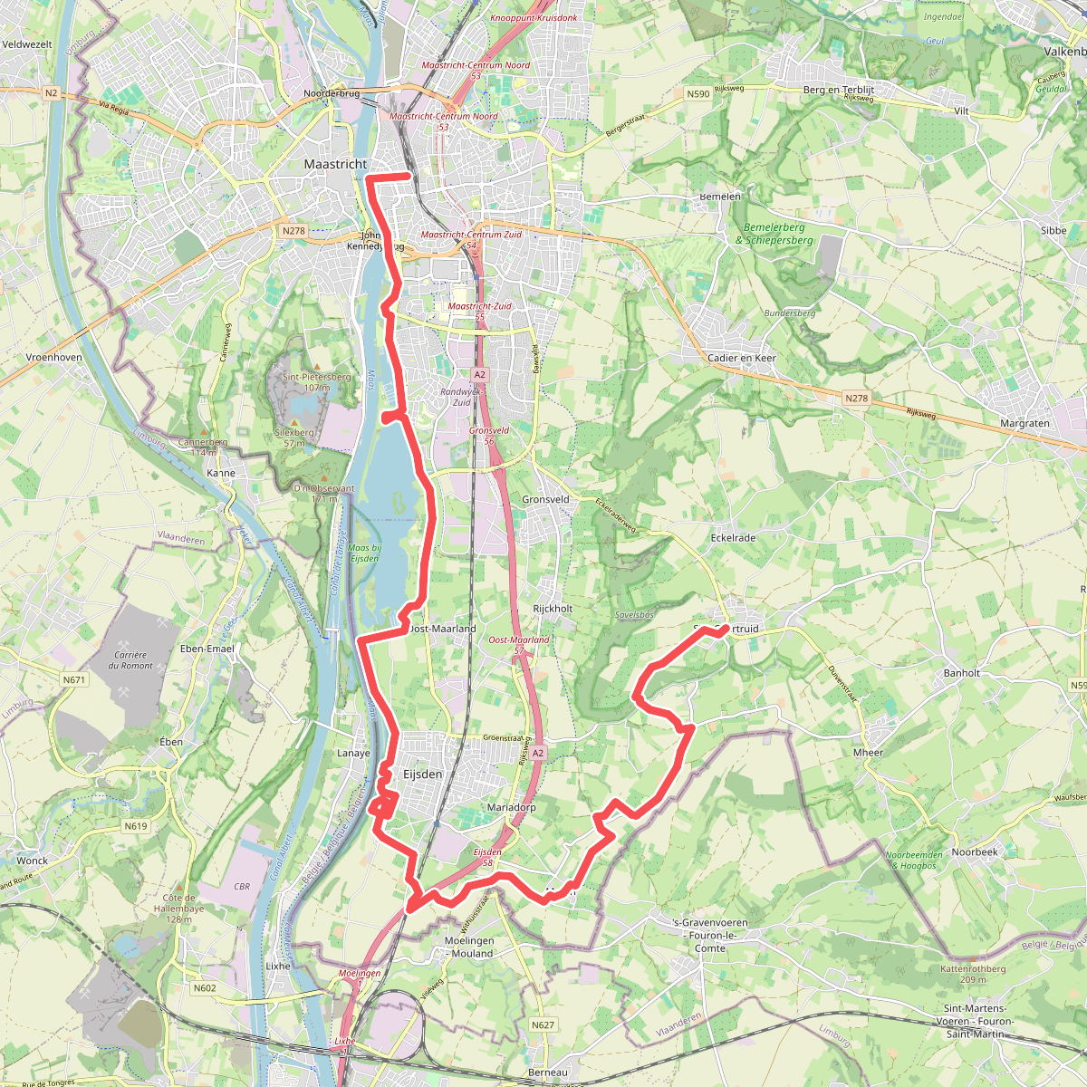 Sint Geertruid naar Maastricht - "Maas in zicht" · NederRandpad etappe 33