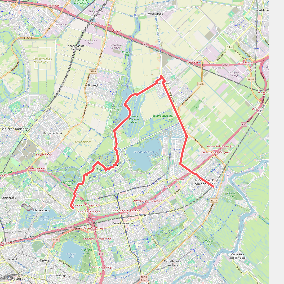 Variante Rottemeren: Nieuwerker · Grote Rivierenpad etappe 17
