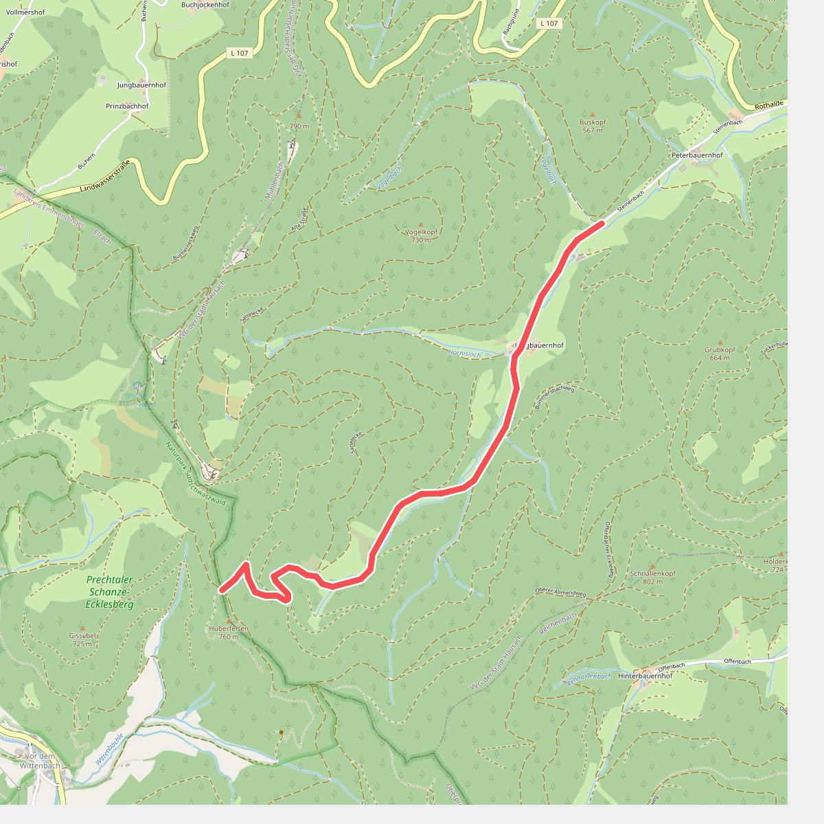 Huberfelsen - Steinenbach