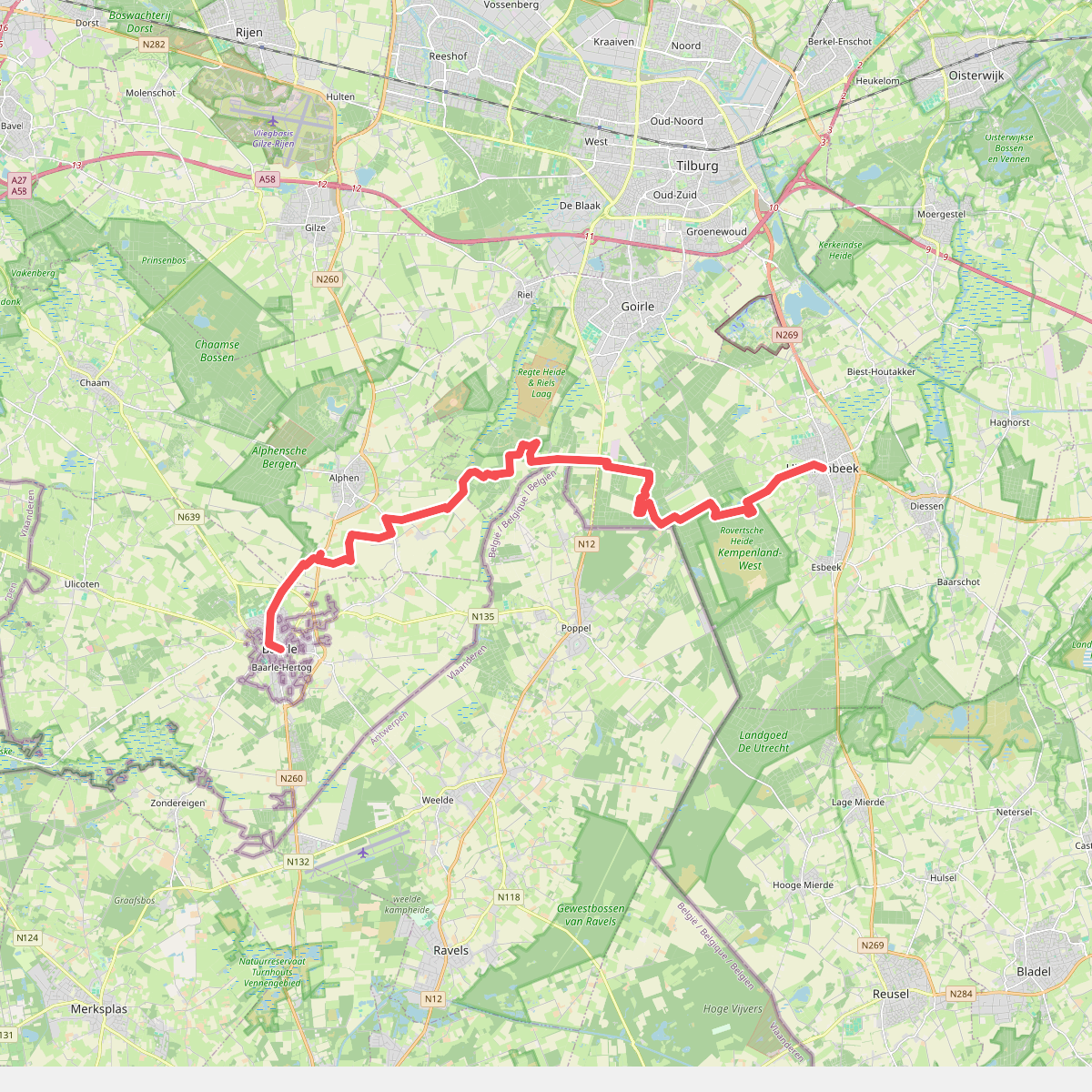 Hilvarenbeek naar Baarle Nassau - "de heilige Christoffel" · NederRandpad etappe 45