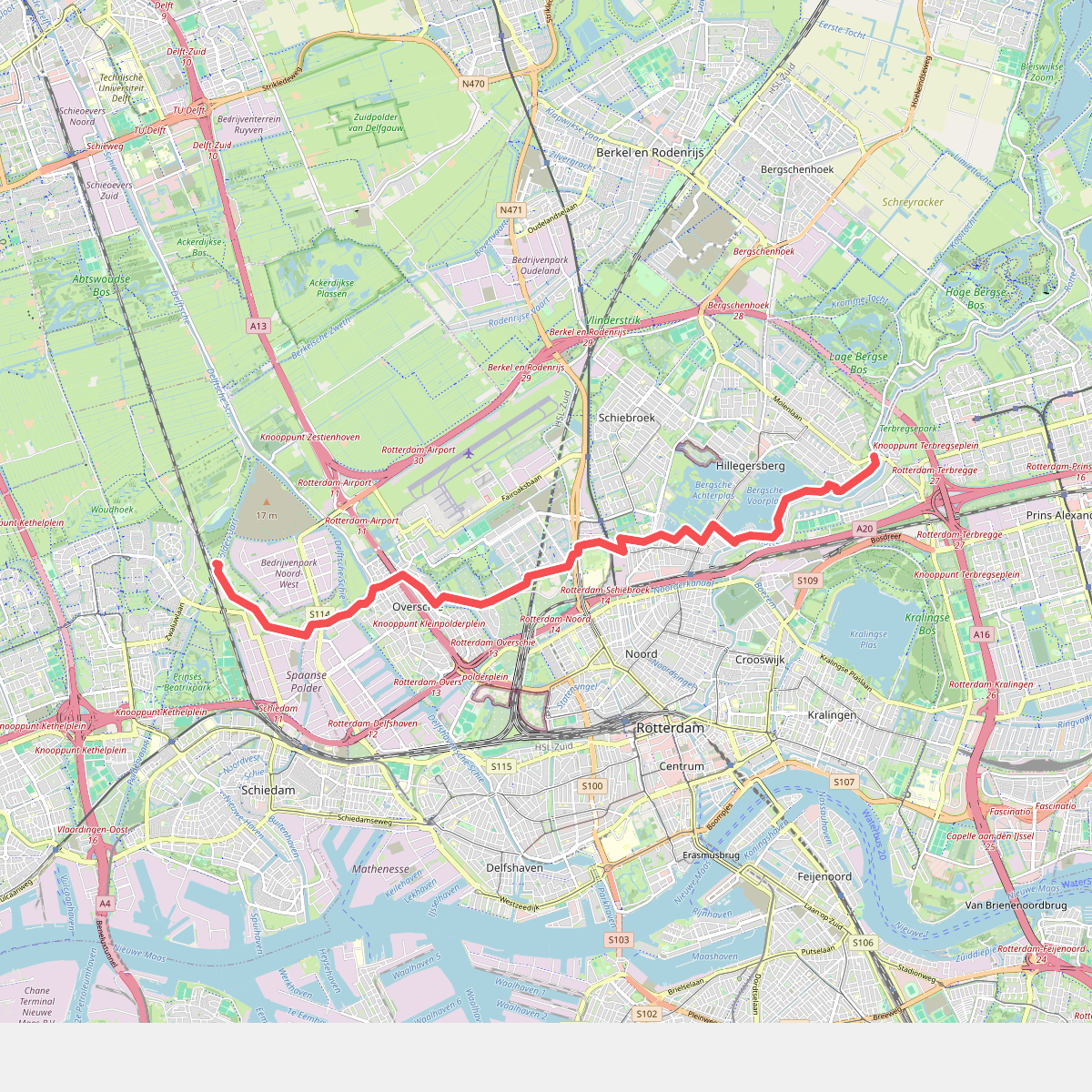 Variant Rottemeren: Terbregge · Grote Rivierenpad etappe 18