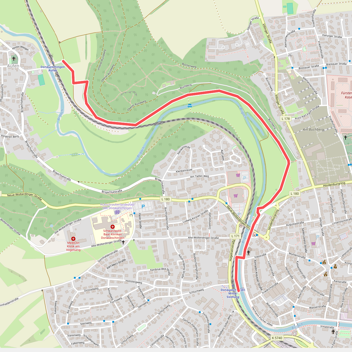 Donaueschingen Siedlersteg - Haltepunkt Aufen