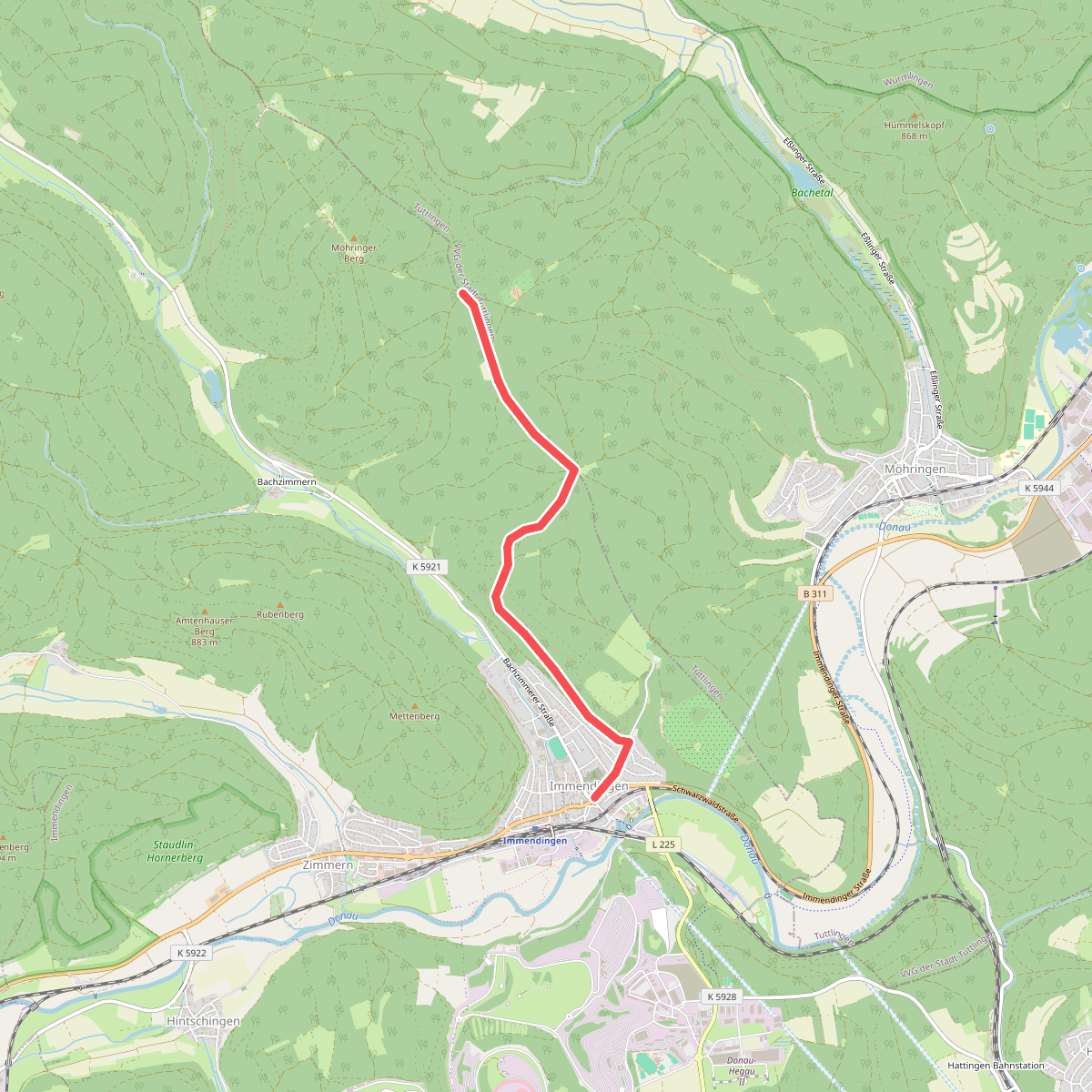 Kälbertäle-Kreuzung - Immendingen