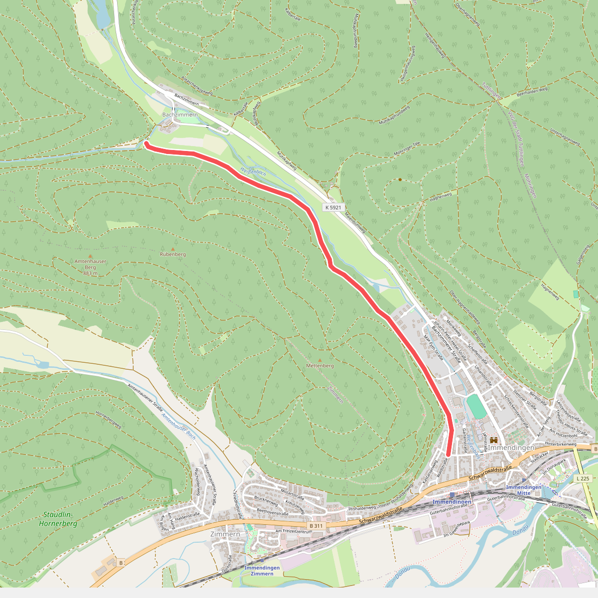 Am Schweizer Tal - Immendingen Hindenburgstraße