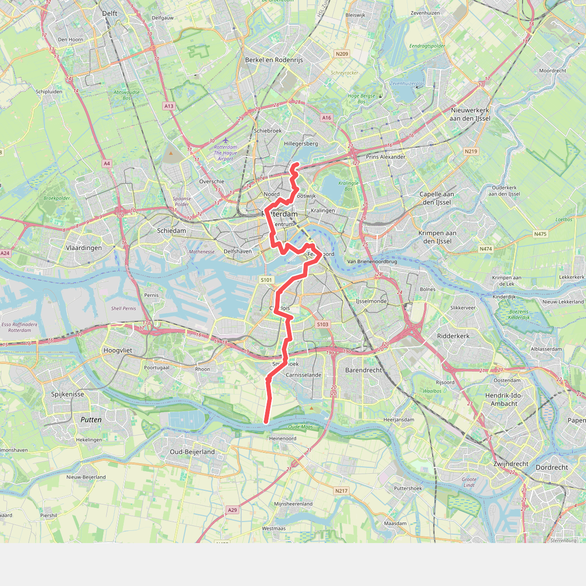 Variant Erasmuspad · Grote Rivierenpad etappe 20