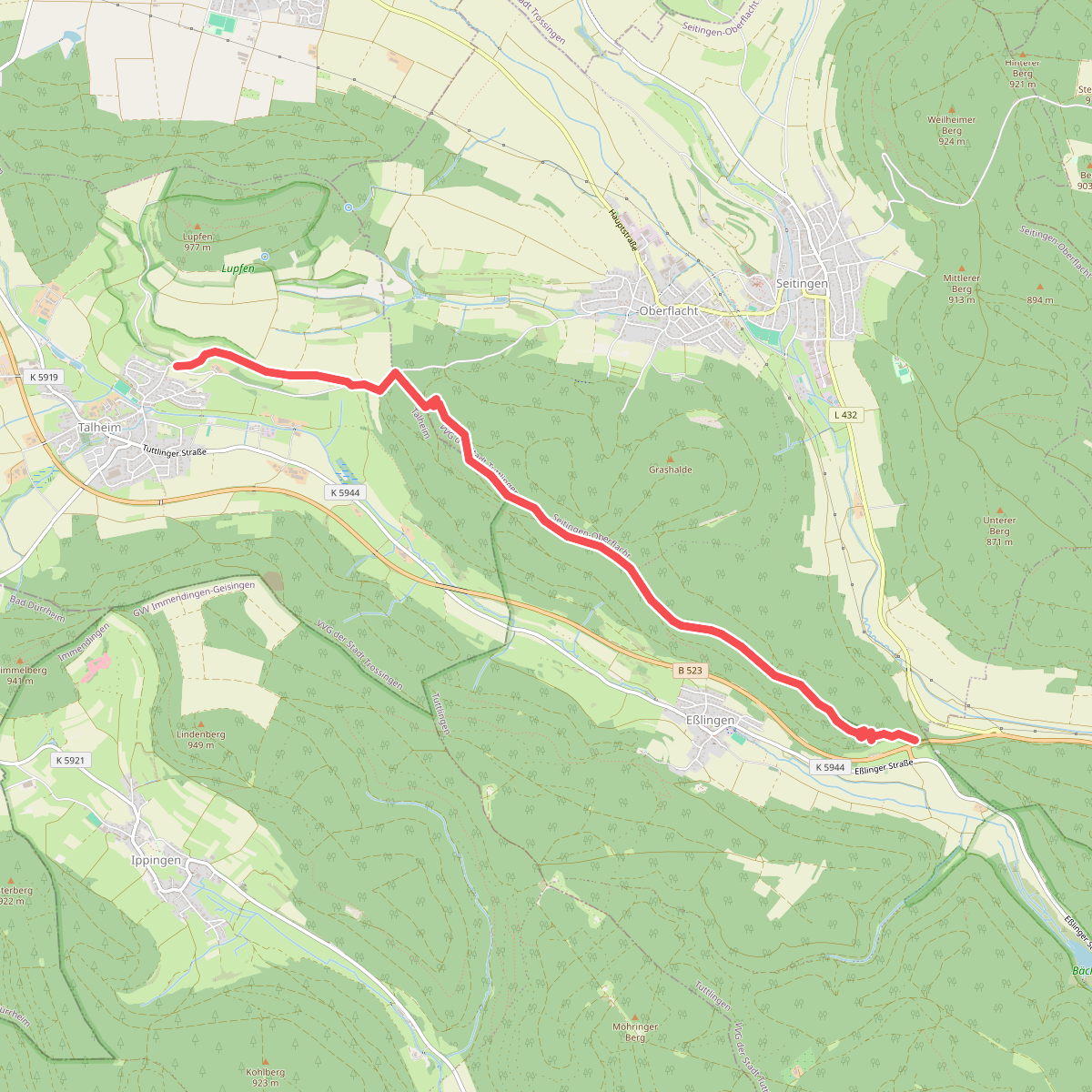 blaues Dreieck Eßlingen - Talheim