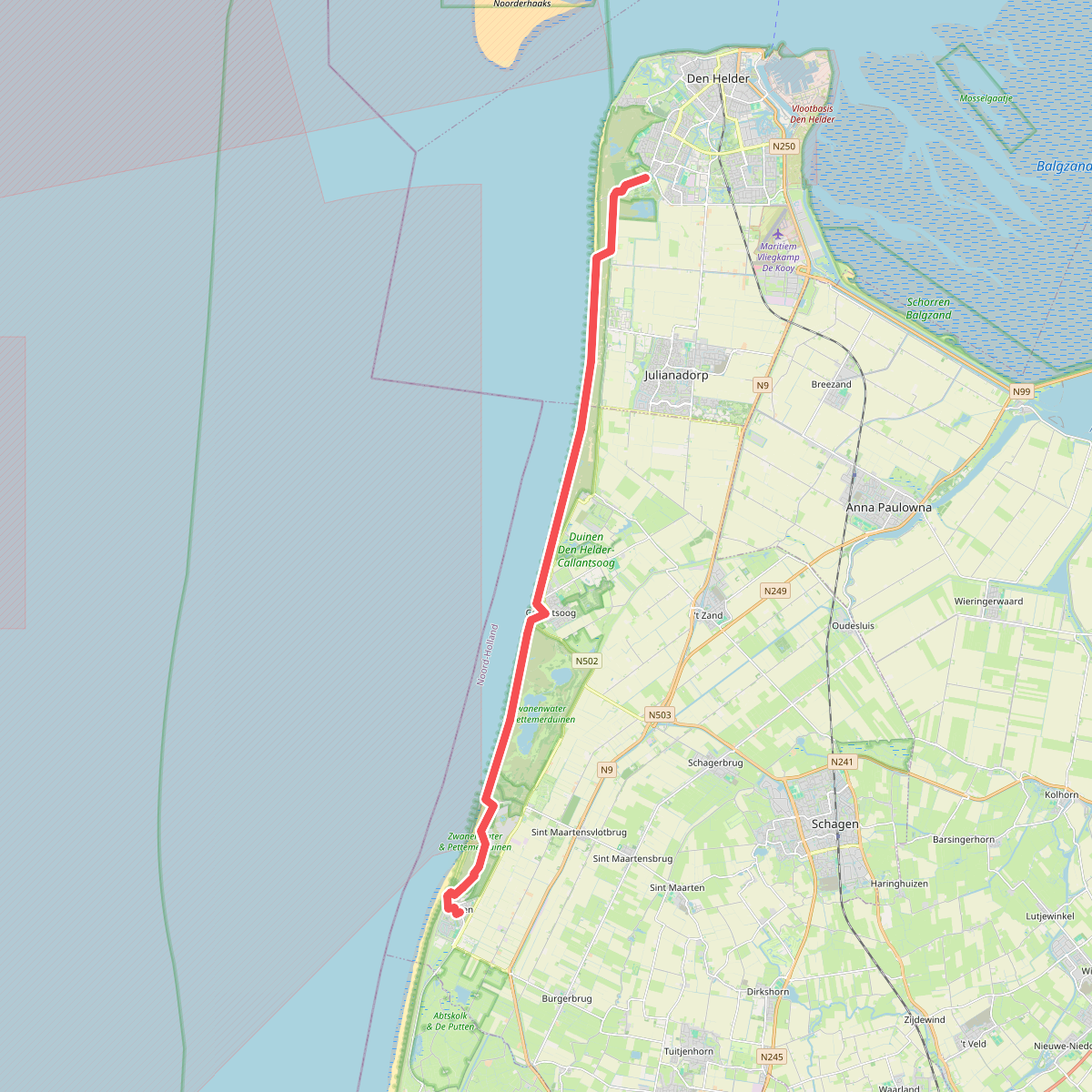 Petten naar Den Helder - "Dagje strand" · NederRandpad etappe 71