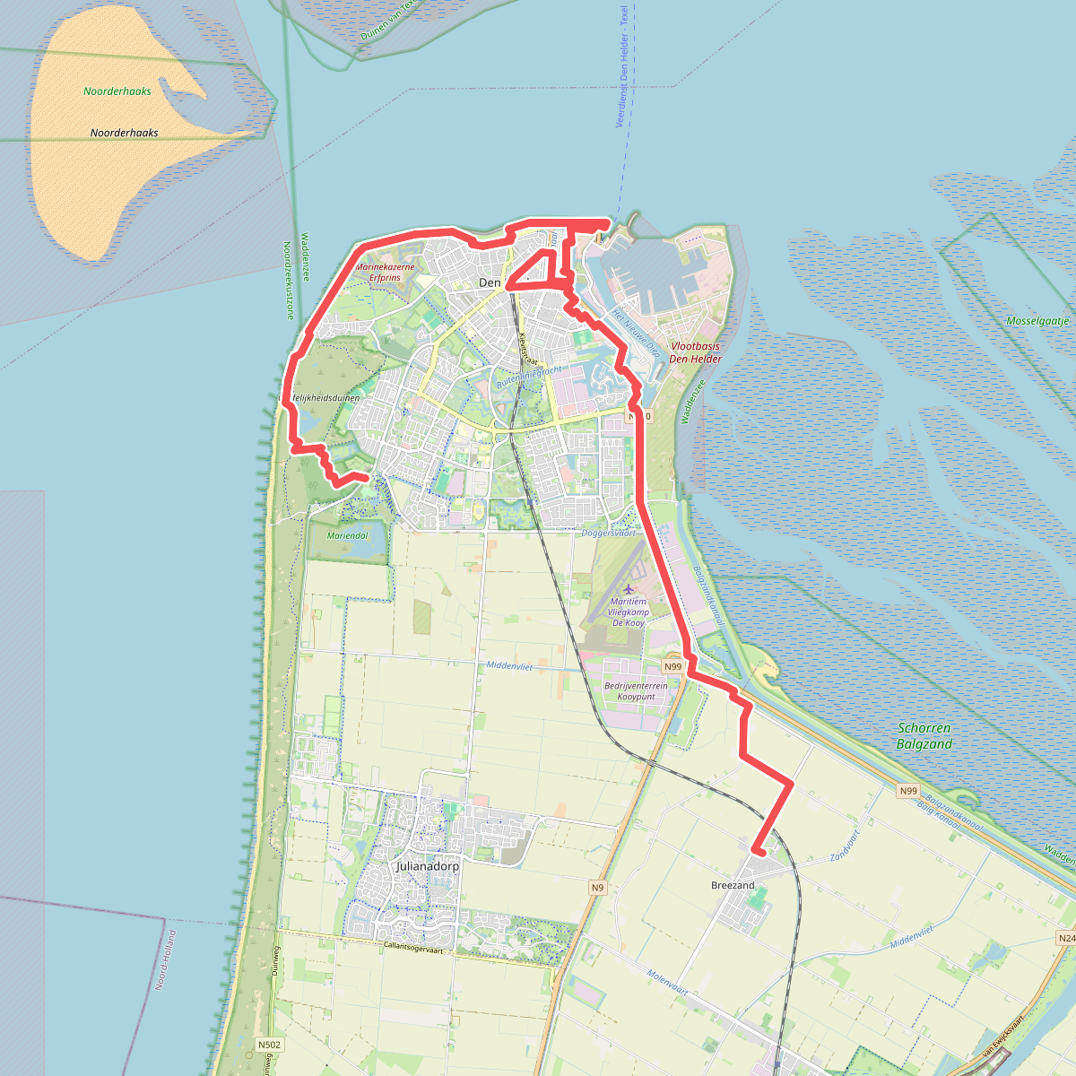 Den Helder naar Breezand - "De Werfiaan" · NederRandpad etappe 72