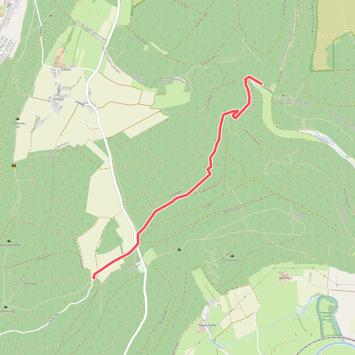 HW1 Parkplatz Steigkreuz - Ursental