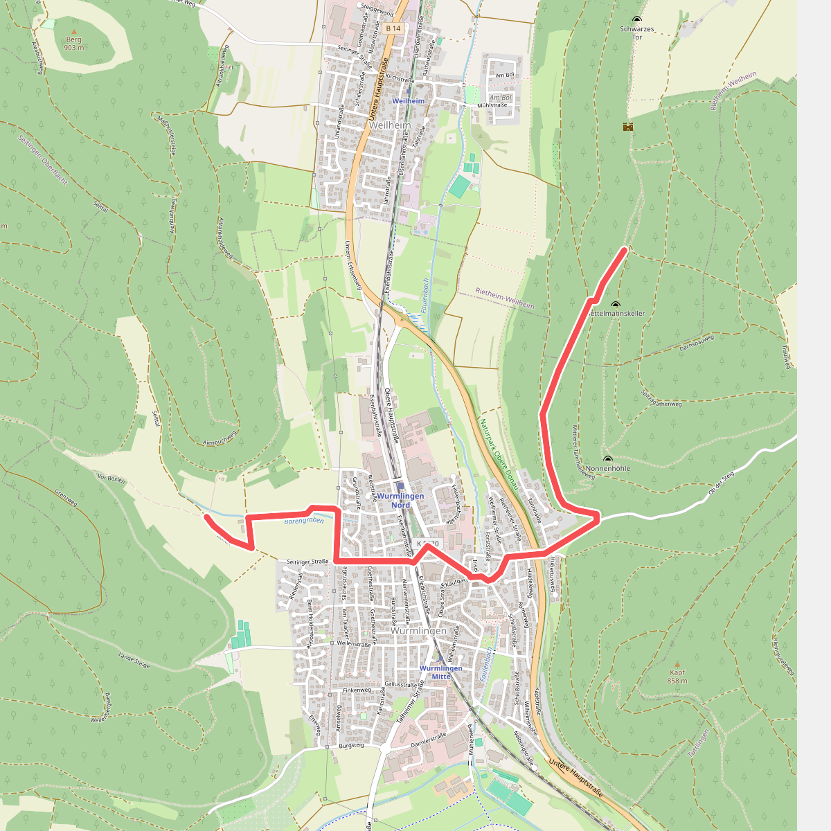 rote Raute Wurmlingen - Spitzwieshalde