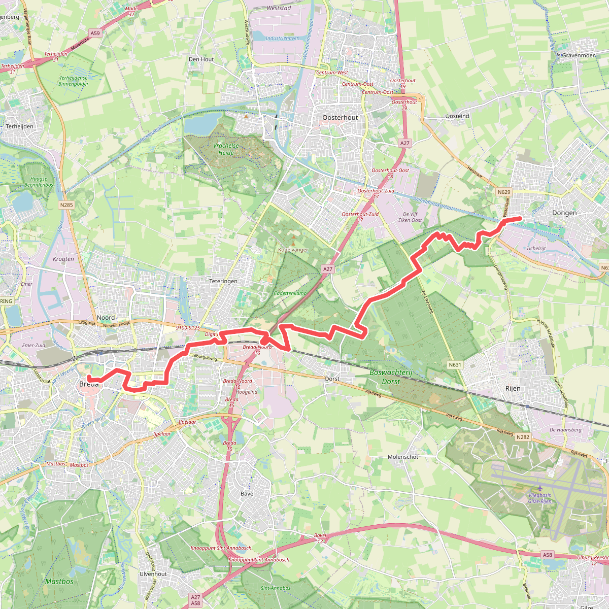 Breda - Dongen · Hertogenpad etappe 1