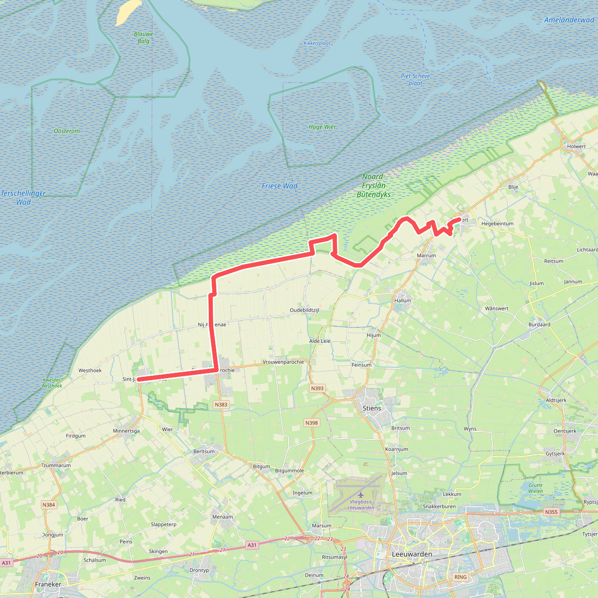 St. Jacobiparochie naar Ferwert- "Het Tempeltje" · NederRandpad etappe 76