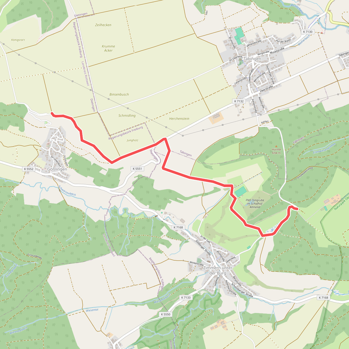 blaues Minus Gößlingen - Zimmern u. B.