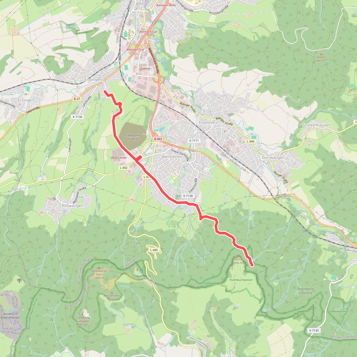 blaue Raute Endingen - Weilstetten - HW1
