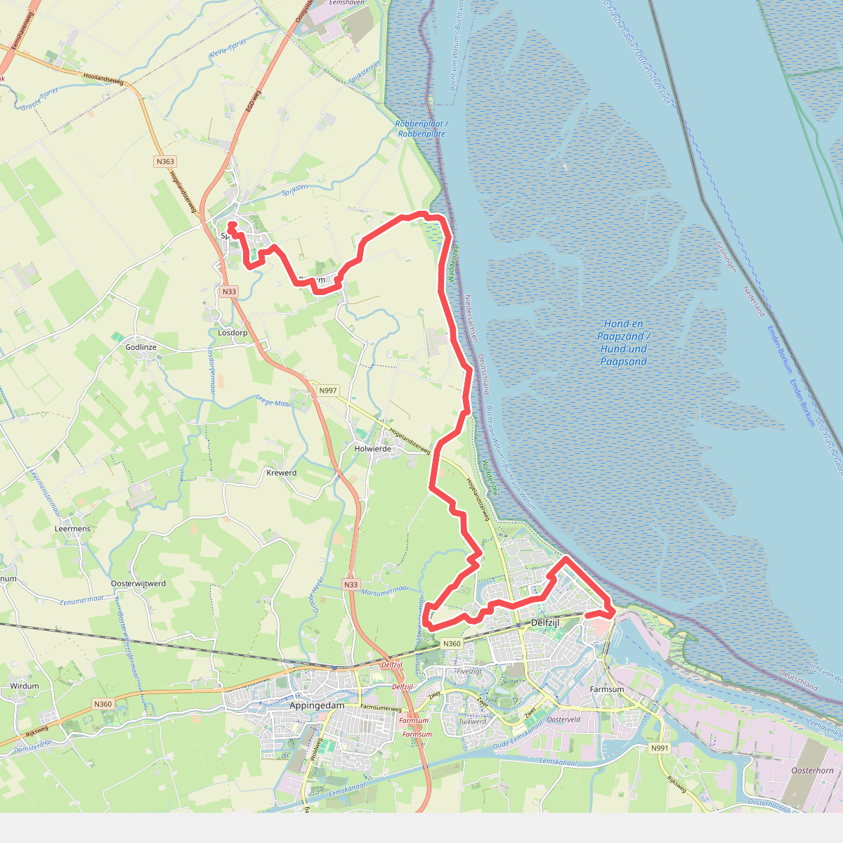 Spijk naar Delfzijl - "Tussen Dollard en Wierde" · NederRandpad etappe 82