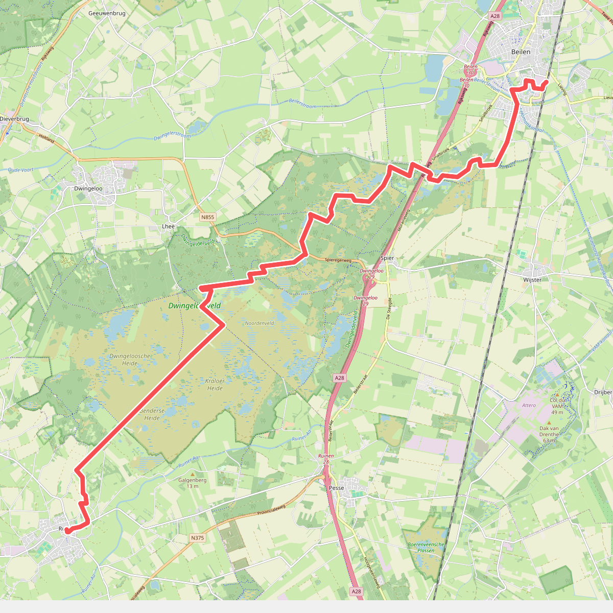 Beilen - Ruinen · Drenthepad etappe 1