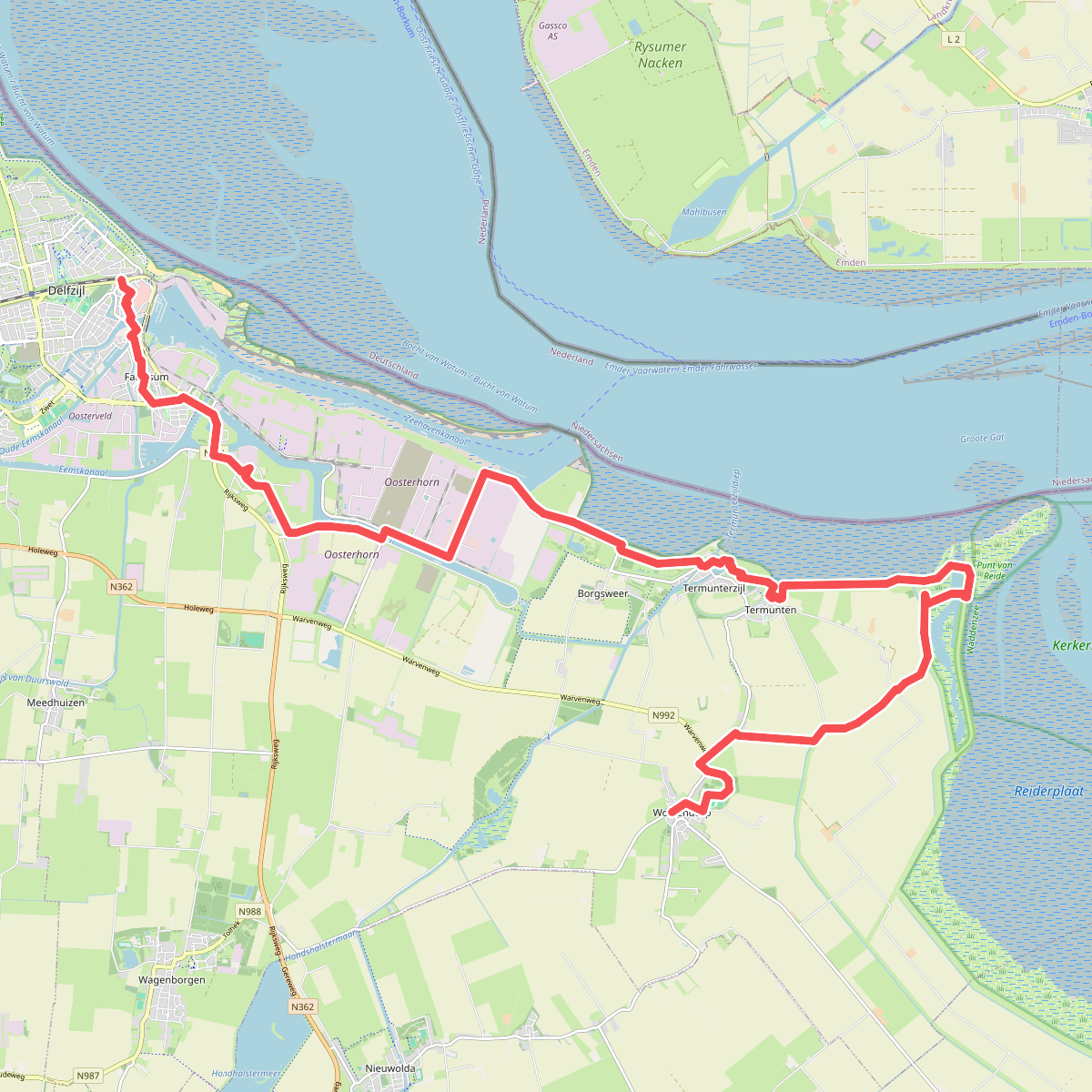 Delfzijl naar Woldendorp - "Van Zout naar Zoet" · NederRandpad etappe 83