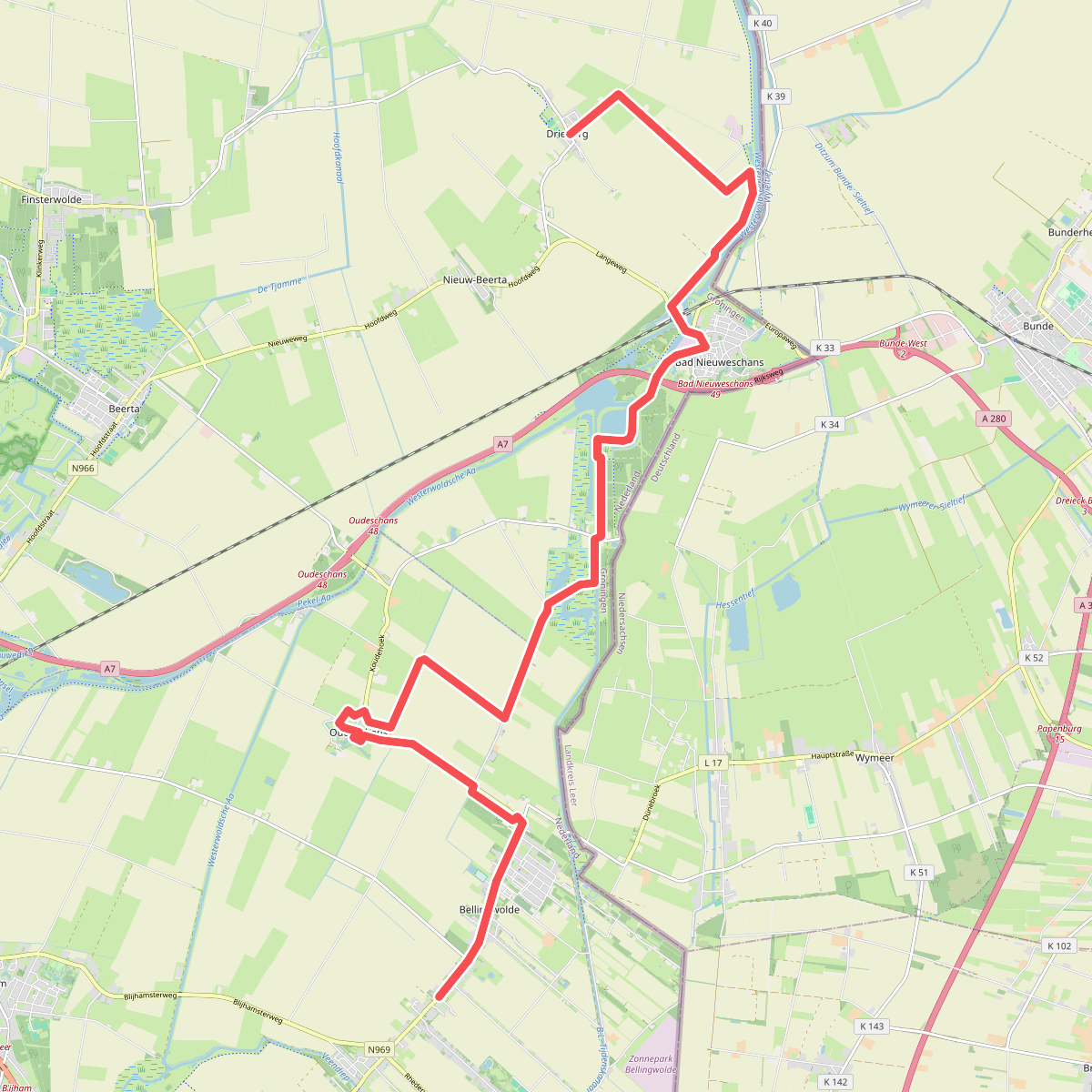 Drieborg naar Bellingwolde - "Verre schansen" · NederRandpad etappe 85