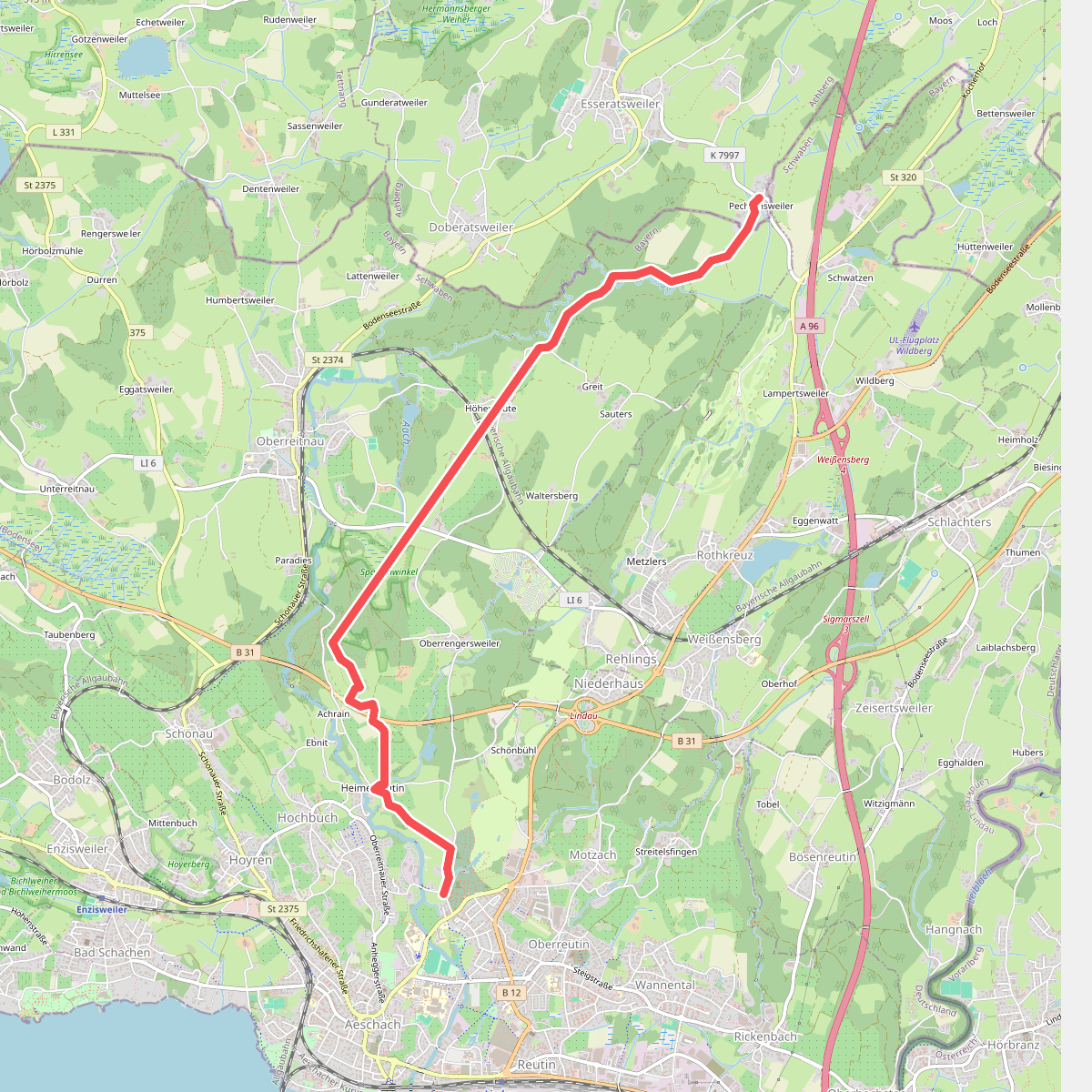 Nebenweg des Schwäbischen Albvereins (blaues Kreuz)