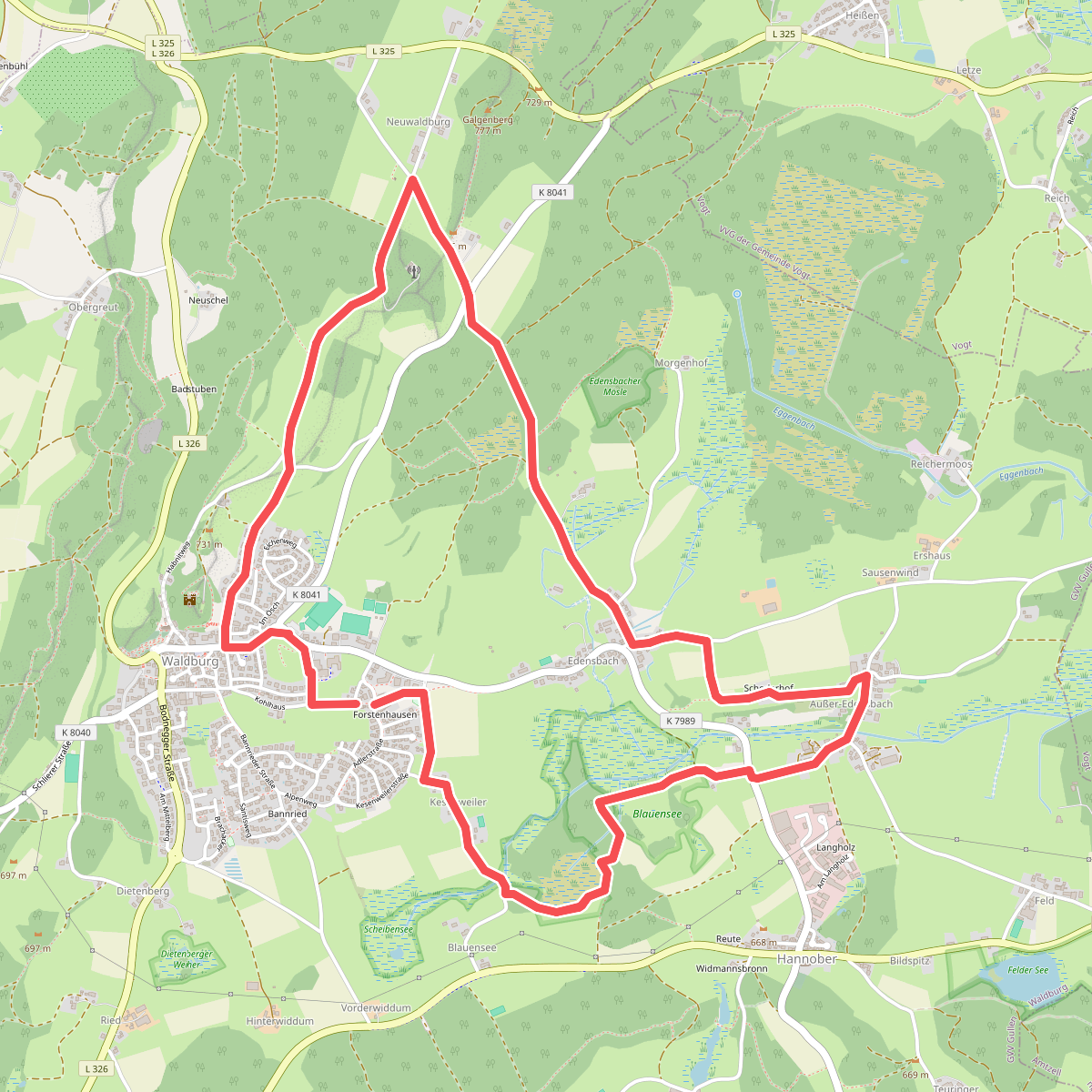 Wanderweg 3 der Gemeinde Waldburg